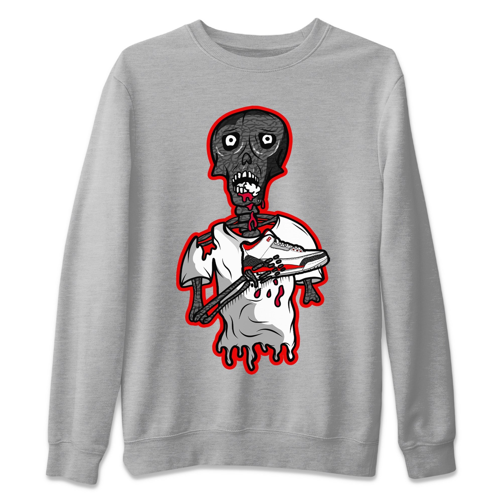 Sneaker Zombie Unisex Sweater – Air Jordan 3 Fire Red, Sneakers Matching Sweater
