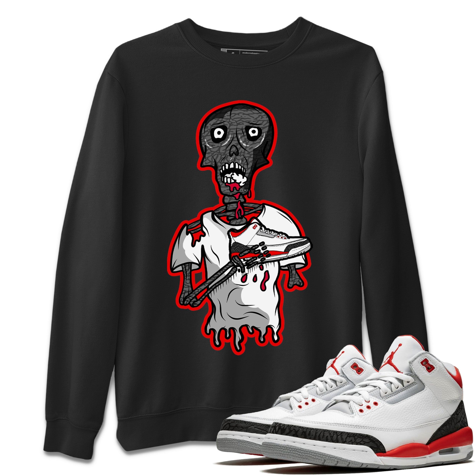 Sneaker Zombie Unisex Sweater – Air Jordan 3 Fire Red, Sneakers Matching Sweater