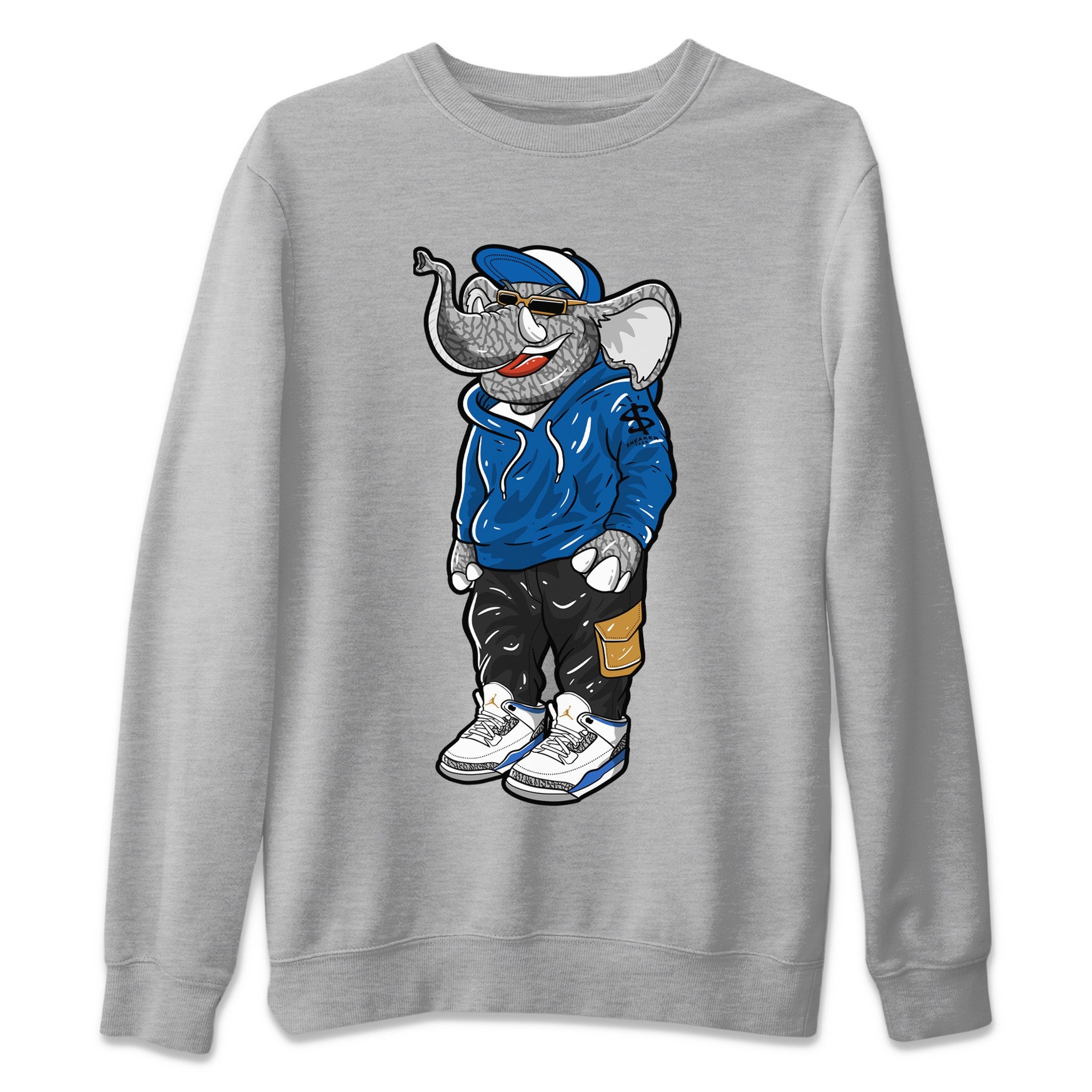 Sneakerhead Elephant Unisex Sweater – Air Jordan 3 Wizards, Sneakers Matching Sweater