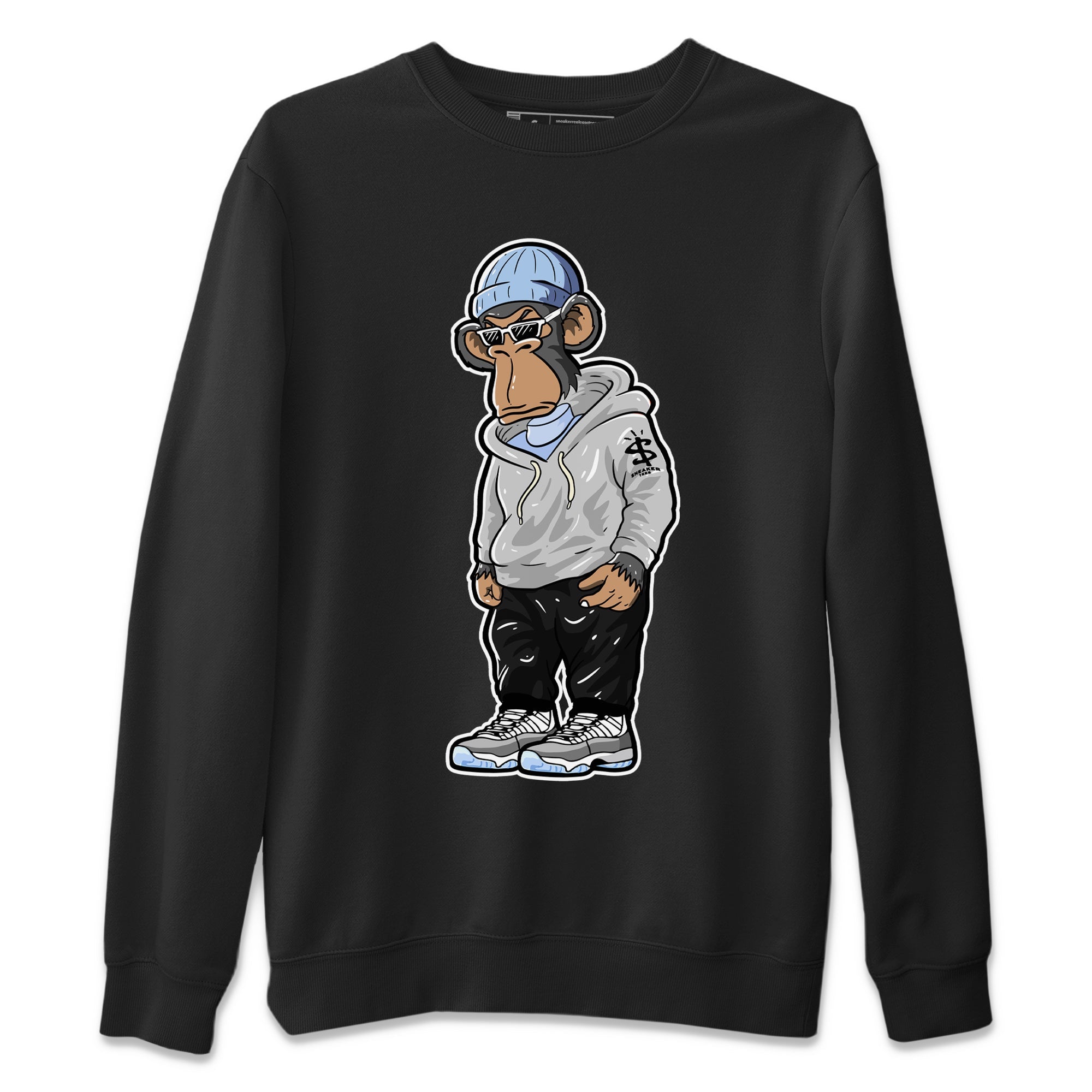 Sneakerhead Monkey Unisex Sweater – Air Jordan 11 White Cement, Sneakers Matching Sweater
