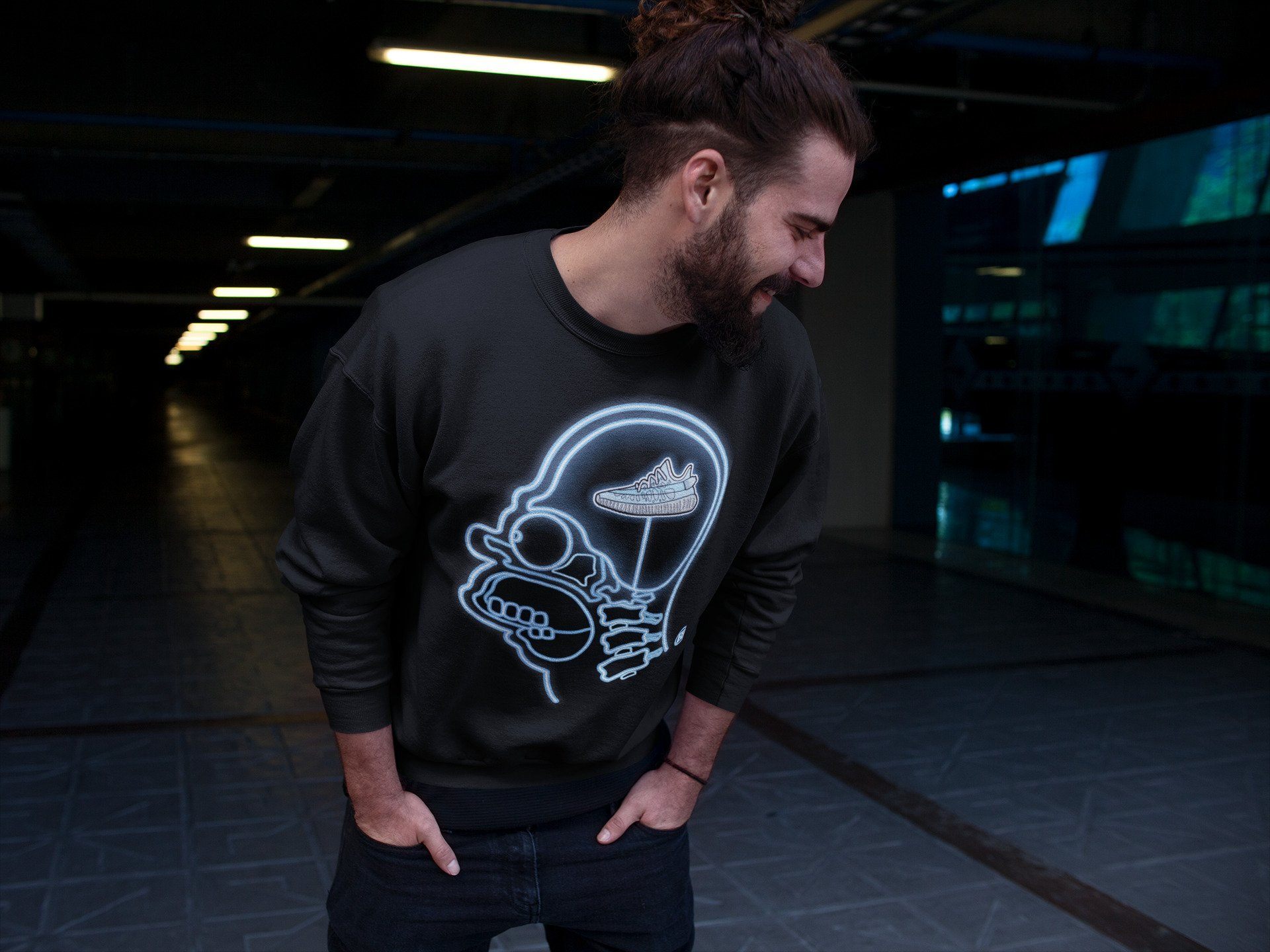 Sneakerhead Xray Unisex Sweater – Yeezy 350 Mono Ice, Sneakers Matching Sweater