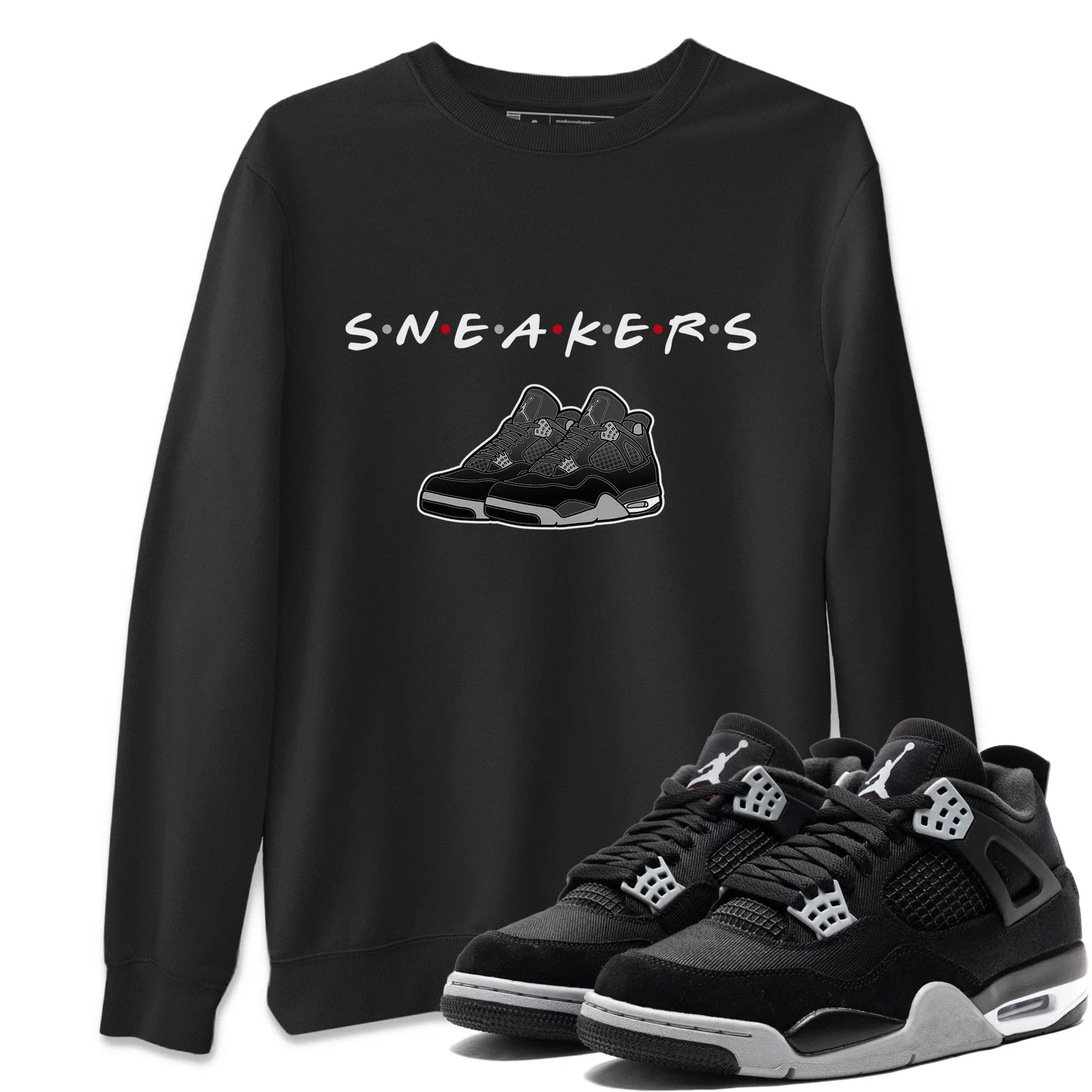 Sneakers Unisex Sweater – Air Jordan 4 Black Canvas, Sneakers Matching Sweater