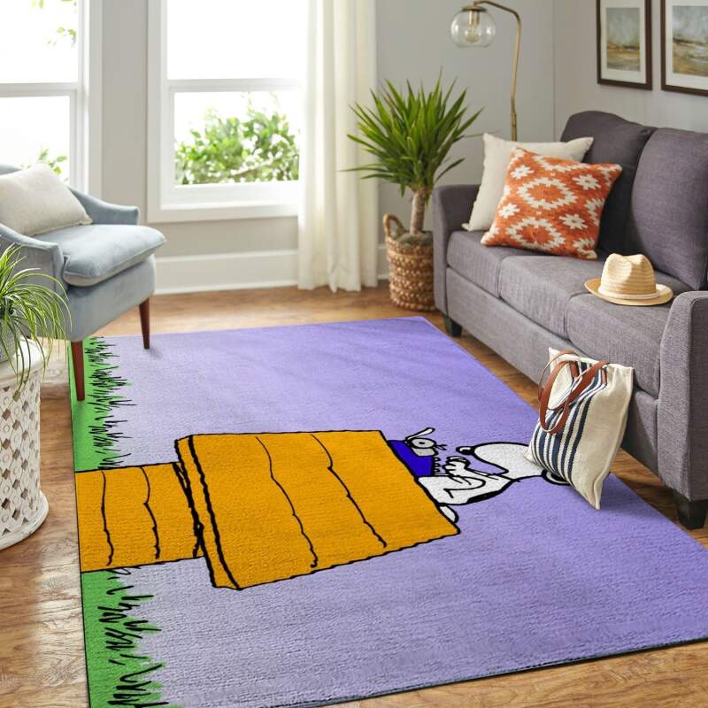 Snoopy Dog And Peanuts Comic Living Room Area Rectangle Rug