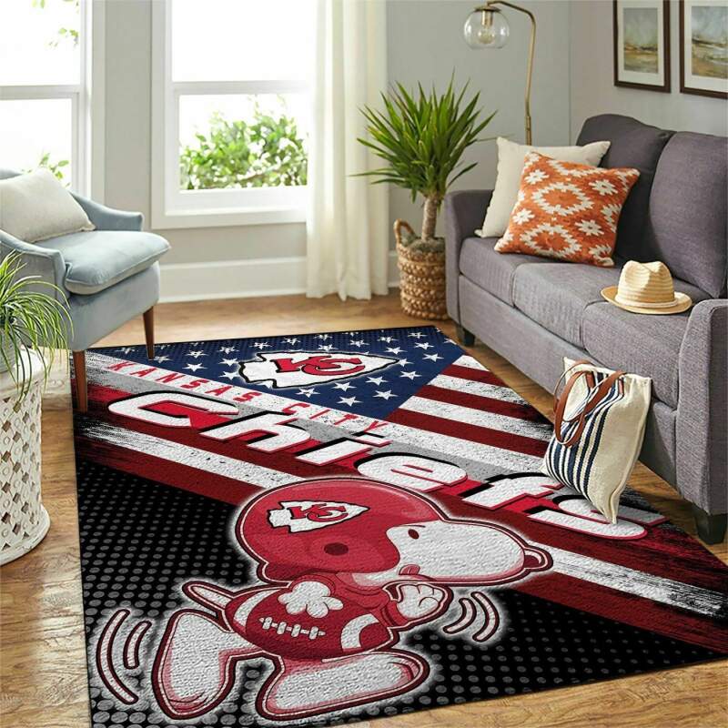Snoopy Kansas City Chiefs Gift Nfl Decorative Floor Rectangle Rug