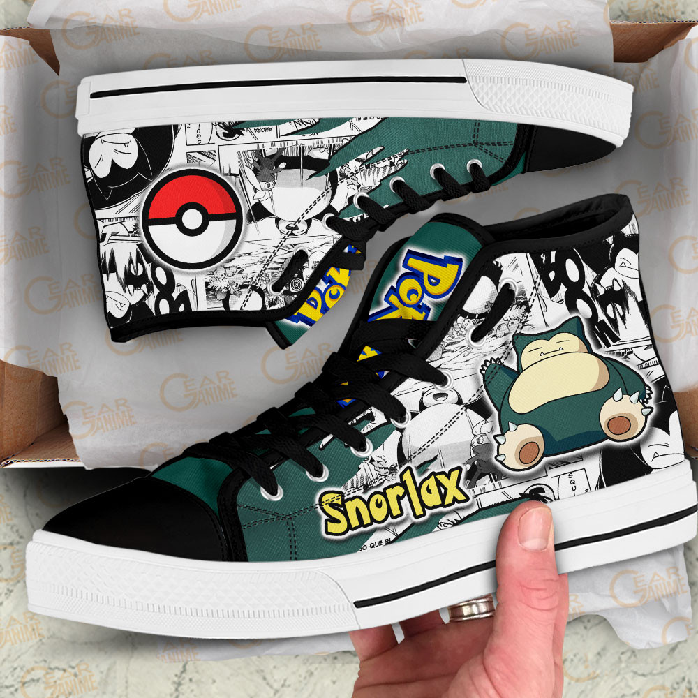 Snorlax High Top Shoes Custom Pokemon Anime Sneakers Mix Manga