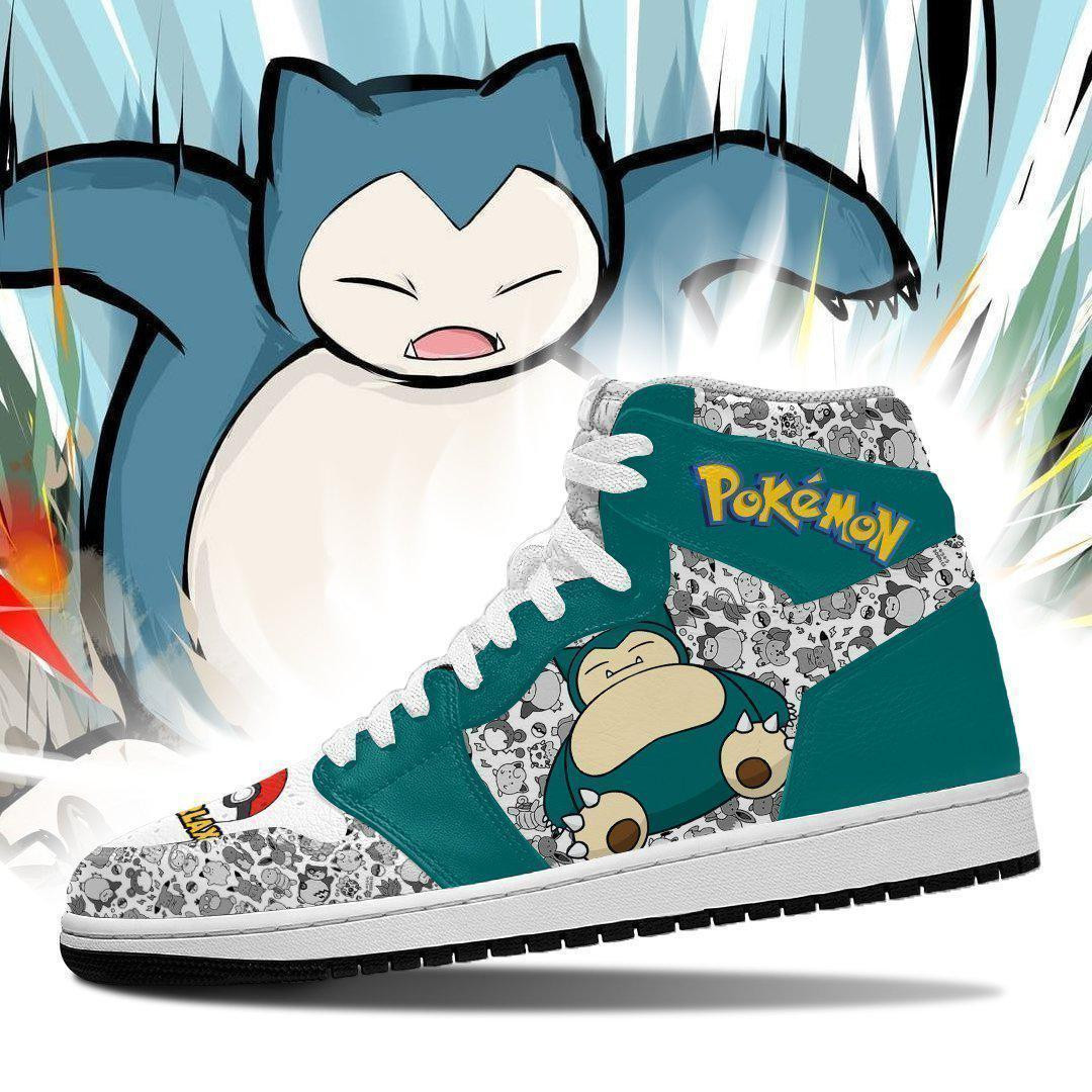 Snorlax JD1s Sneakers Anime Pokemon Shoes, Air Jordan Hightop