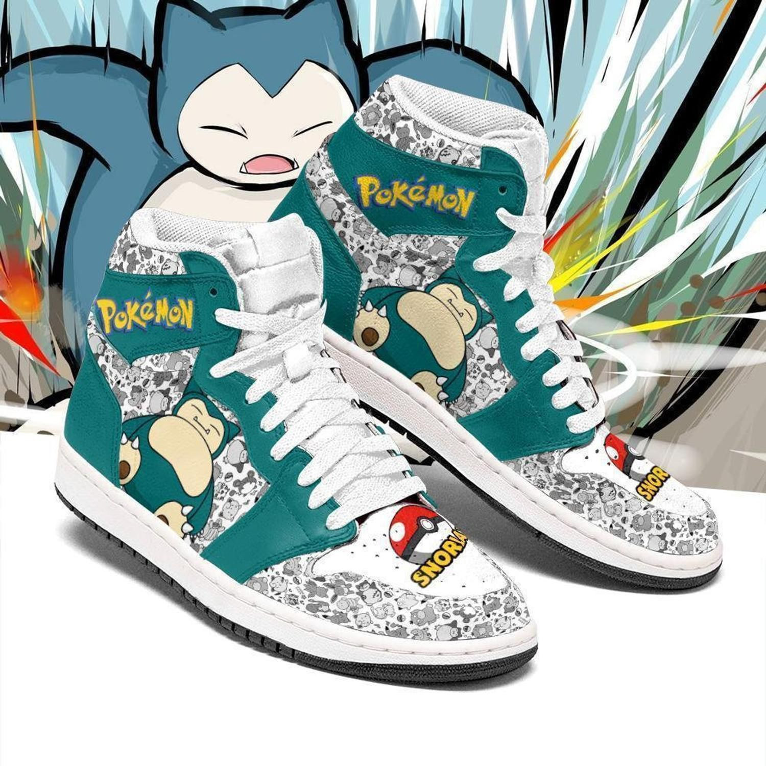 Snorlax Pokemon Anime High Top Air Jordan Sneaker, Air Jordan Hightop