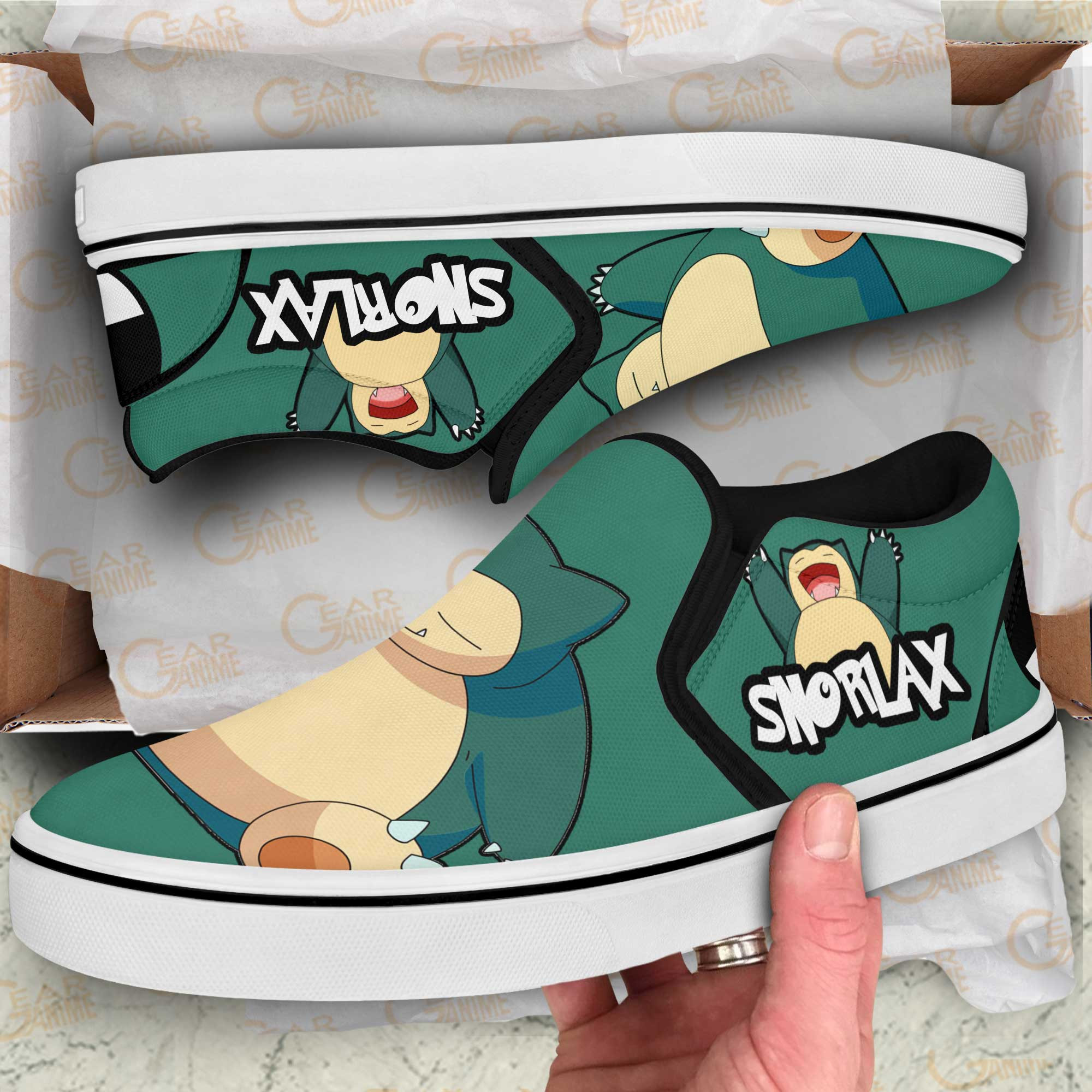 Snorlax Slip-On Shoes Canvas Pokemon Custom Anime Shoes