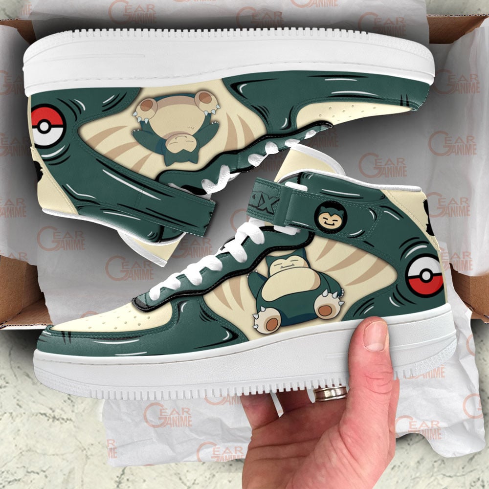 Snorlax Sneakers Air Mid Custom Pokemon Anime Shoes