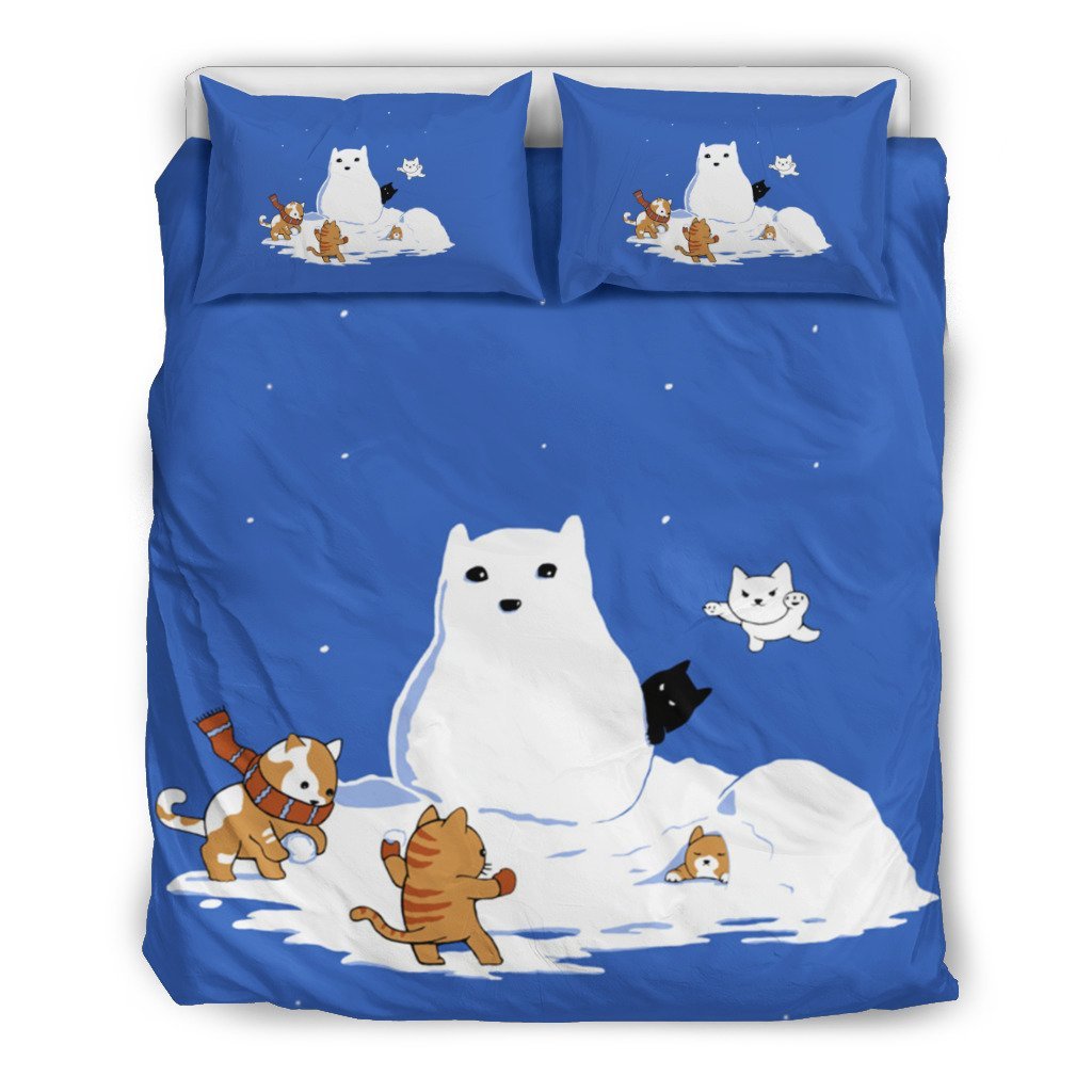 Snow Cat 3D Customized Duvet Cover Bedding Set