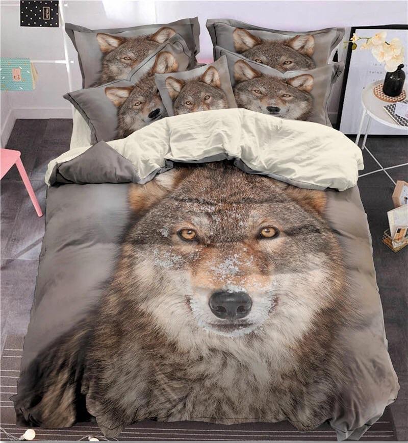 Snow Dust On Wolf 3D Customized Duvet Cover Bedding Set