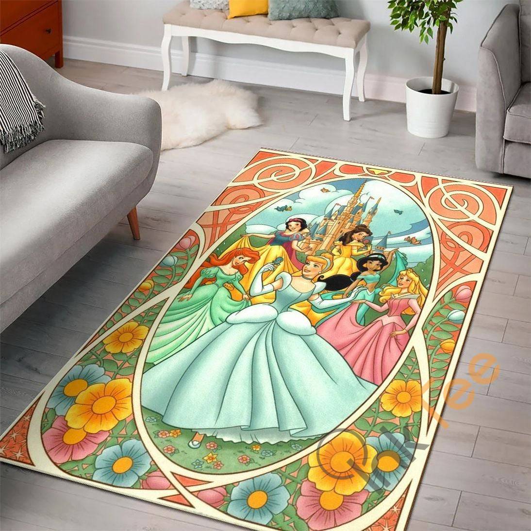 Snow White Disney Princess Movies Designer Inspired Christmas Living Room Rectangle Rug