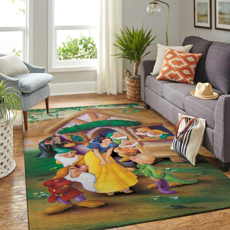 Snow White Princess And Seven Dwarfs Living Room Area Rectangle Rug