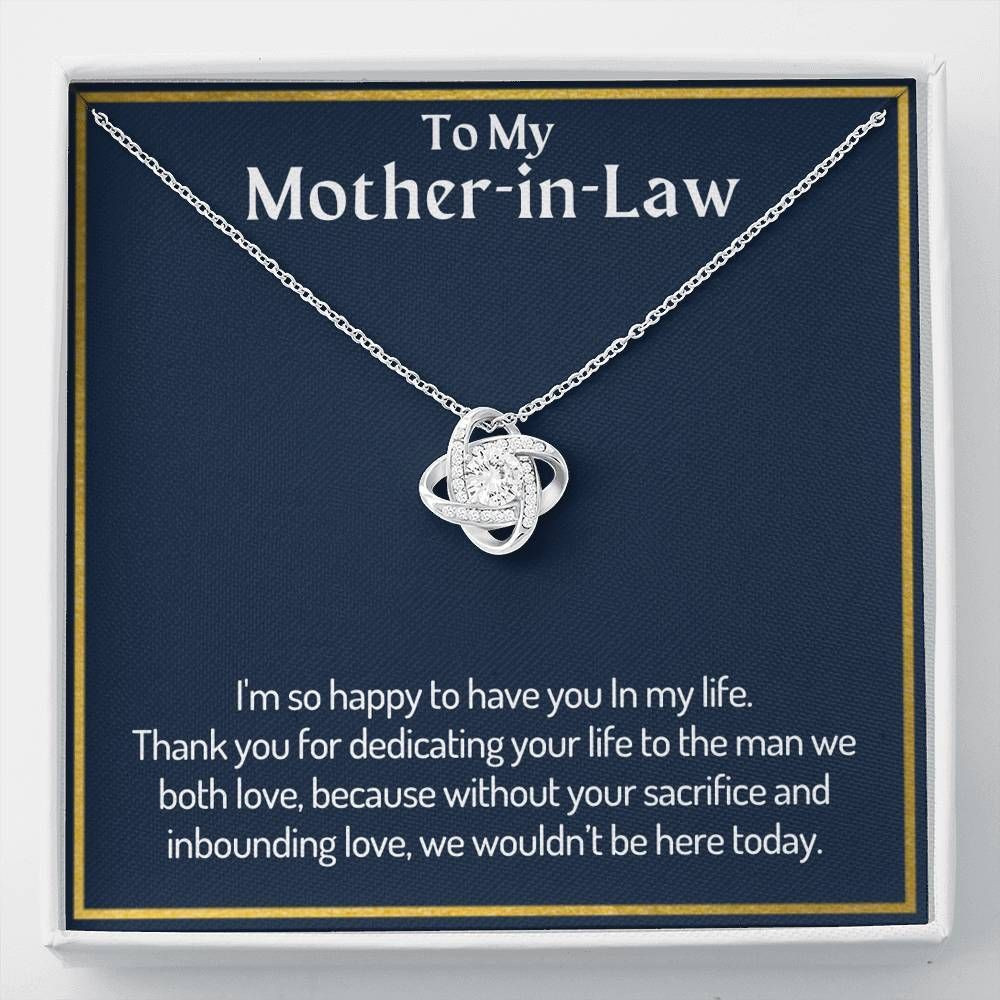 So Happy To Have You Love Knot Necklace Gift For Mother In Law