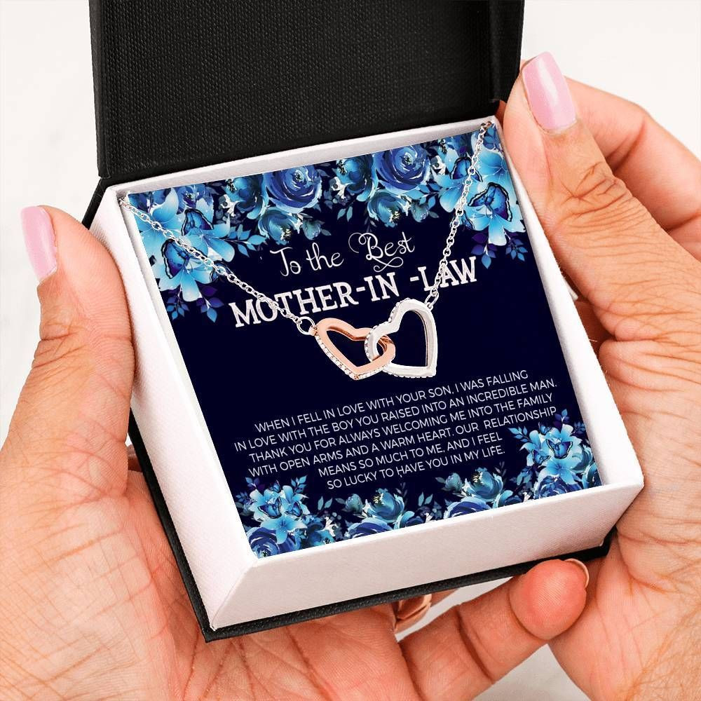 So Lucky To Have You Interlocking Hearts Necklace For Mother-In-Law