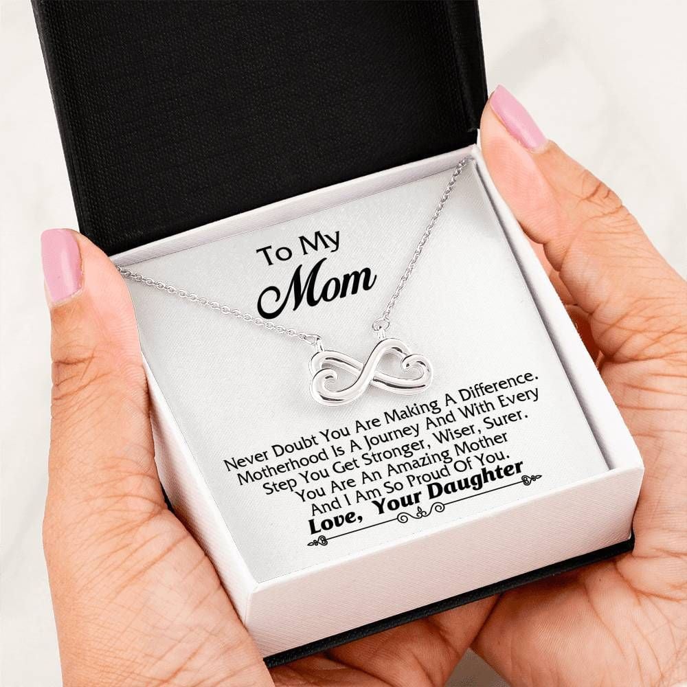 So Proud Of You Infinity Heart Necklace Gift For Mom