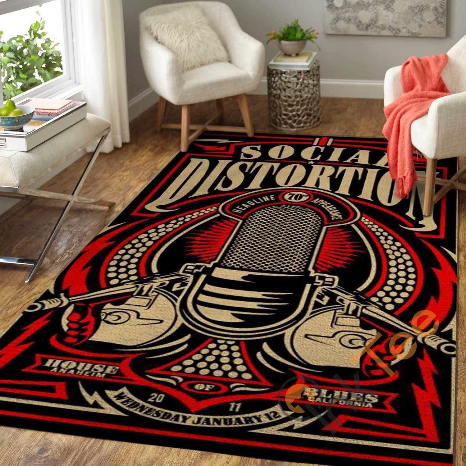 Social Distortion Band Area Rectangle Rug