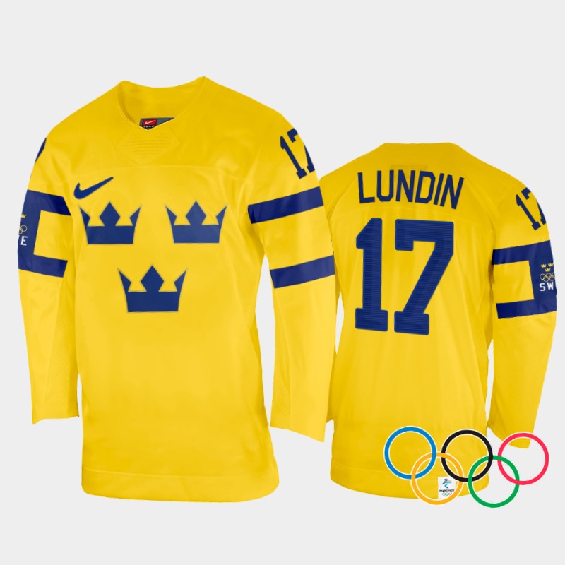 Sofie Lundin Sweden Women's Yellow Home Jersey 2022 Winter Olympics