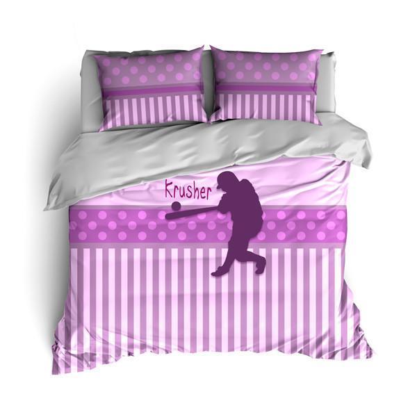 Softball Batter , S, Softball Design Duvet Cover Bedding Set