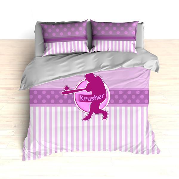 Softball Batter Theme , S Duvet Cover Bedding Set