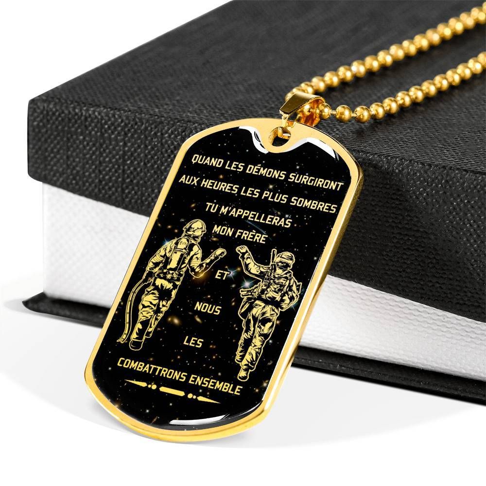 Soldier + Firefighter – Call On Me Brother – Galaxy – French – Military Ball Chain