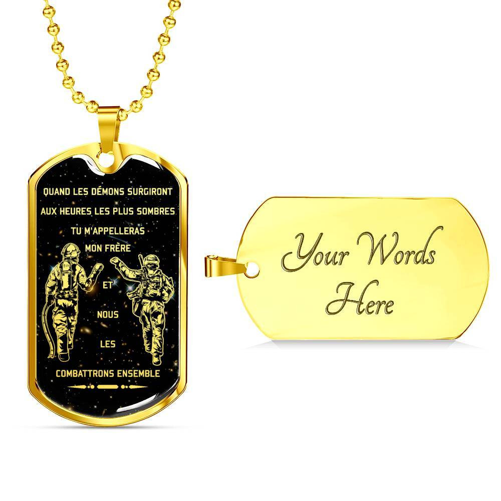Soldier + Firefighter – Call On Me Brother – Galaxy – French – Military Ball Chain