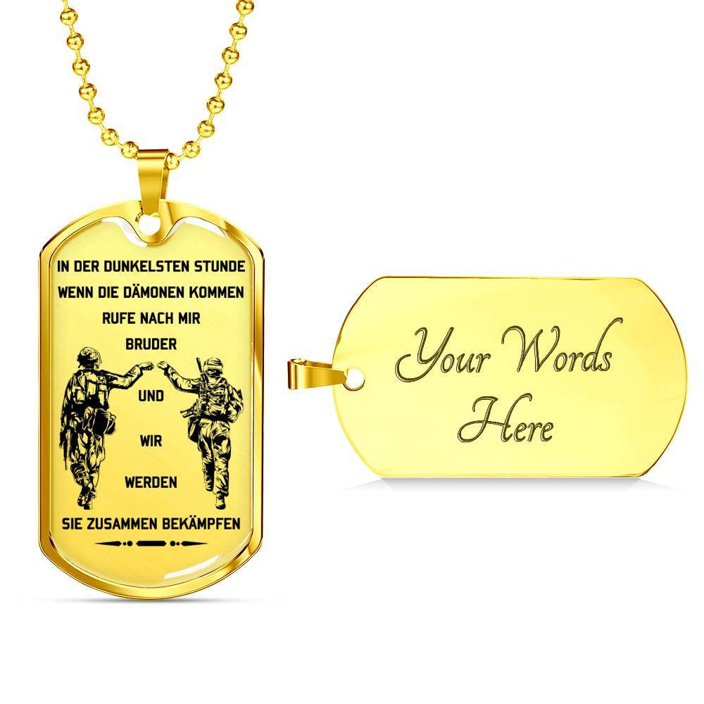 Soldier – Call On Me Brother – German – Military Ball Chain