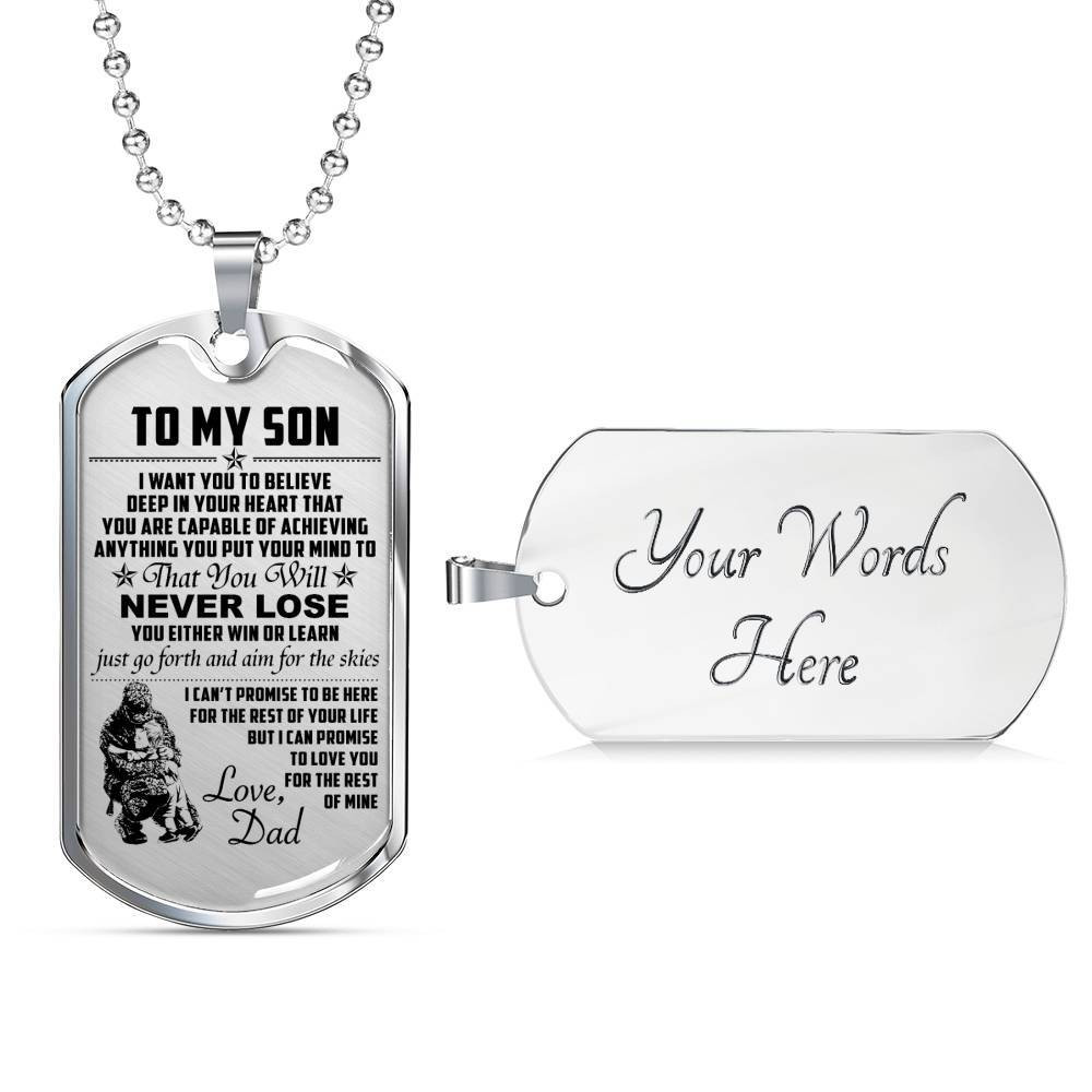 Soldier – Dad To Son – Never Lose – Army – English – Military Ball Chain