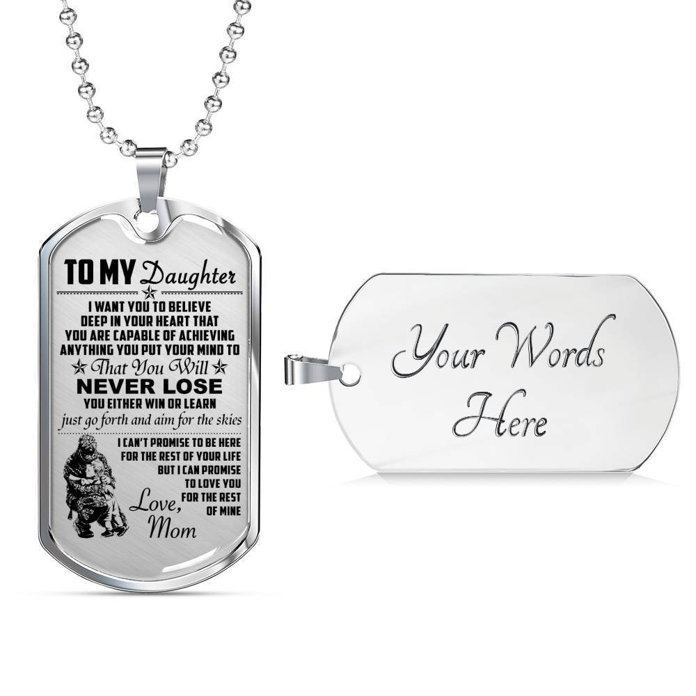 Soldier – Mom To Daughter – Never Lose – Army – English – Military Ball Chain