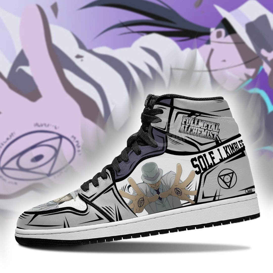 Solf J. Kimblee Fullmetal Alchemist Anime 1 High Top Air Jordan Sneaker, Air Jordan Hightop