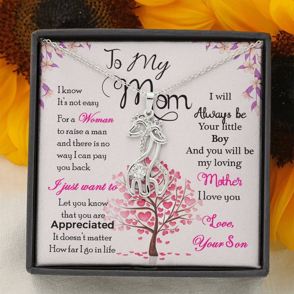 Son Gift For Mom Giraffe Couple Necklace You Are Appreciated