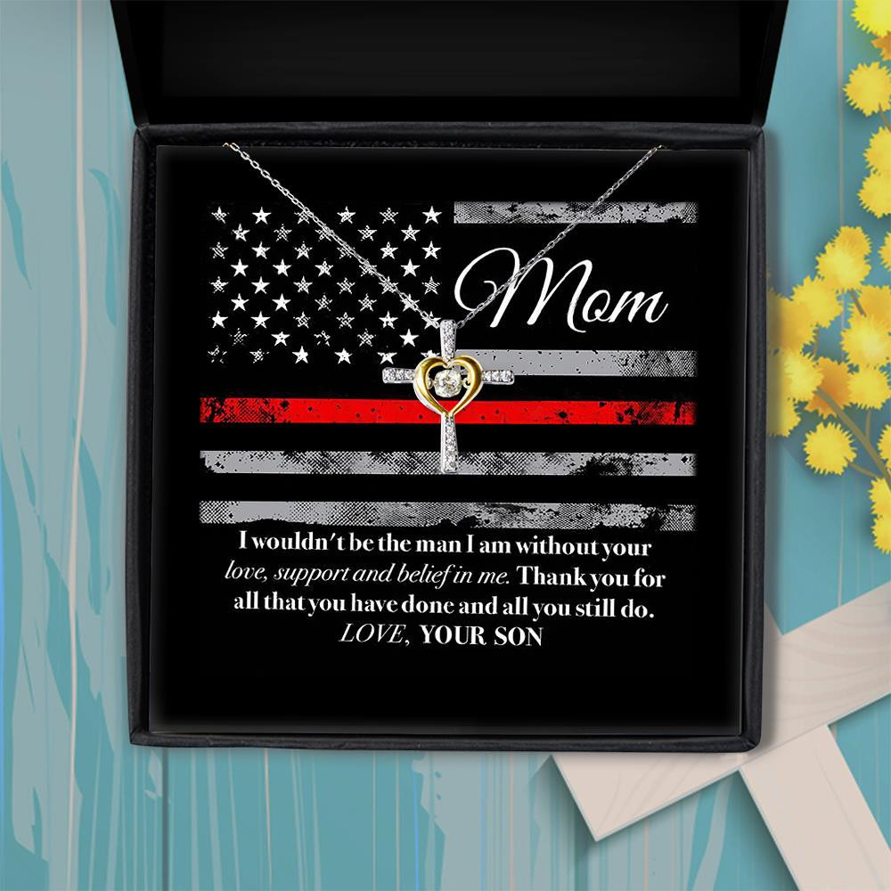 Son Gift For Mom Thanks For All That You Have Done Cross Dancing Necklace