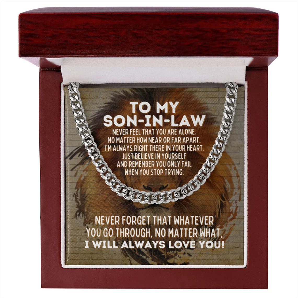Son In Law Cuban Link Necklace, Son In Law Gifts from Mother In Law, Future Son In Law Gifts, Son In Law Birthday Gift