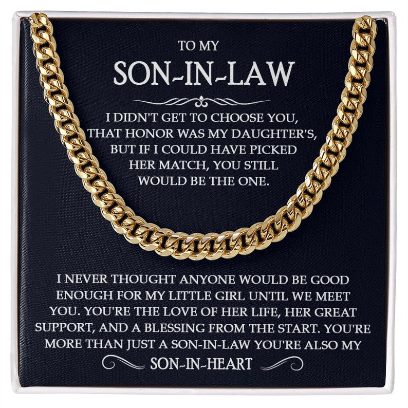 Son In Law Necklace, Gift for Son In Law on Wedding Day, Son In Law Gift, Son In Law Gifts from Mother In Law