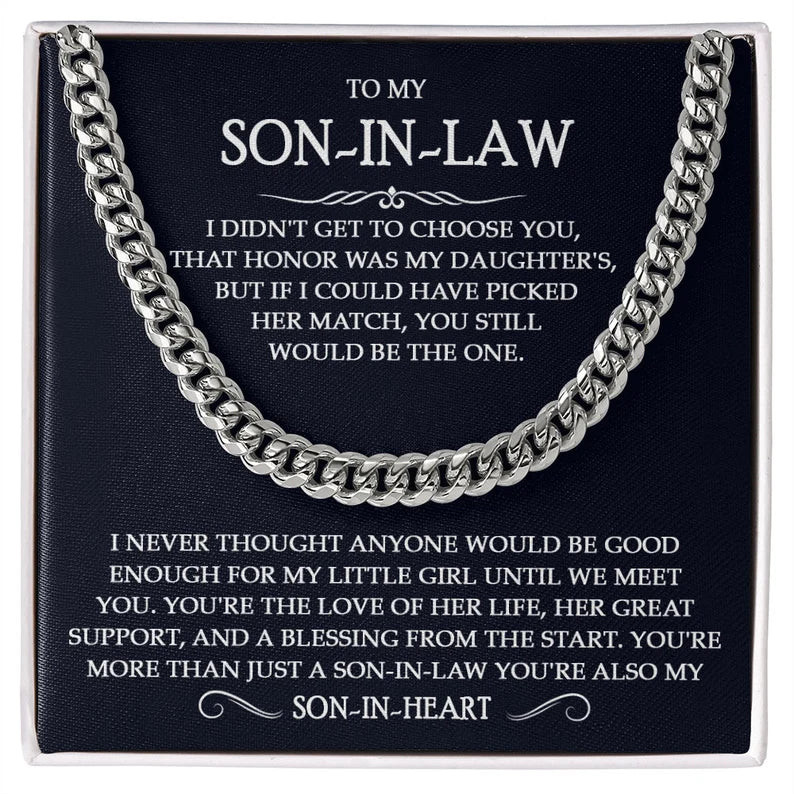 Son In Law Necklace, Gift for Son In Law on Wedding Day, Son In Law Gift, Son In Law Gifts from Mother In Law