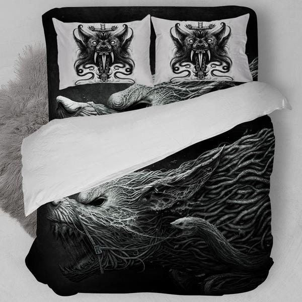 Son Of Loki Fenrir Wolf Viking 3D Customized Duvet Cover Bedding Set