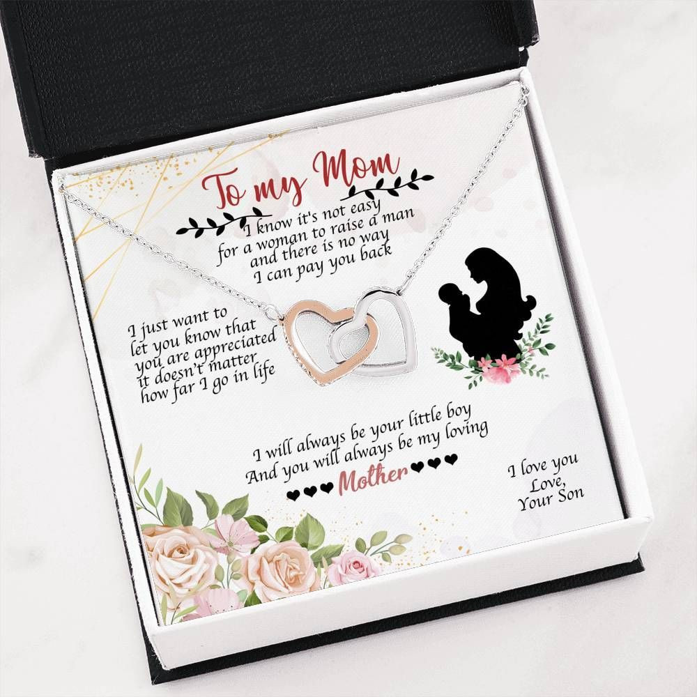 Son To Mom- Interlocking Hearts Necklace