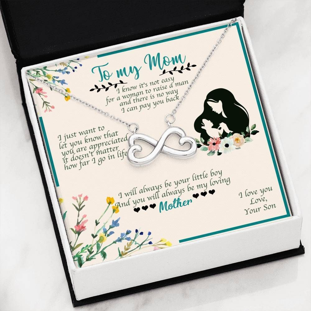 Son To Mom Infinity Heart Necklace