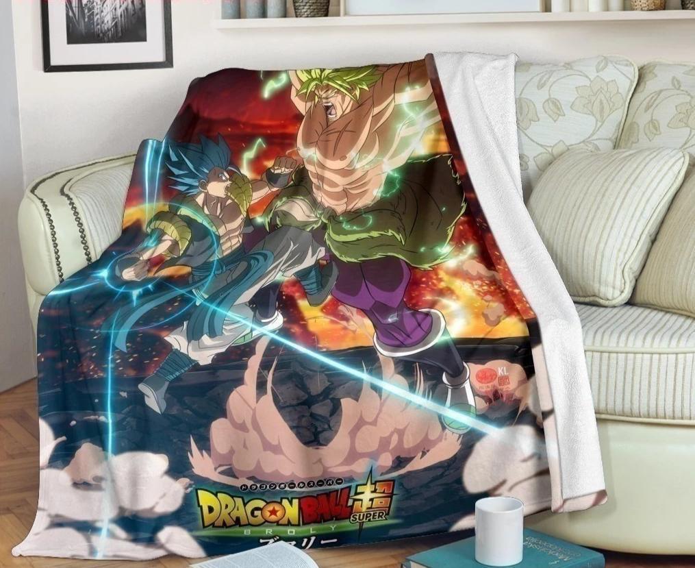 Songoku Dragon Ball Super Broly Sherpa Blanket Cozy Blanket Fleece Blanket