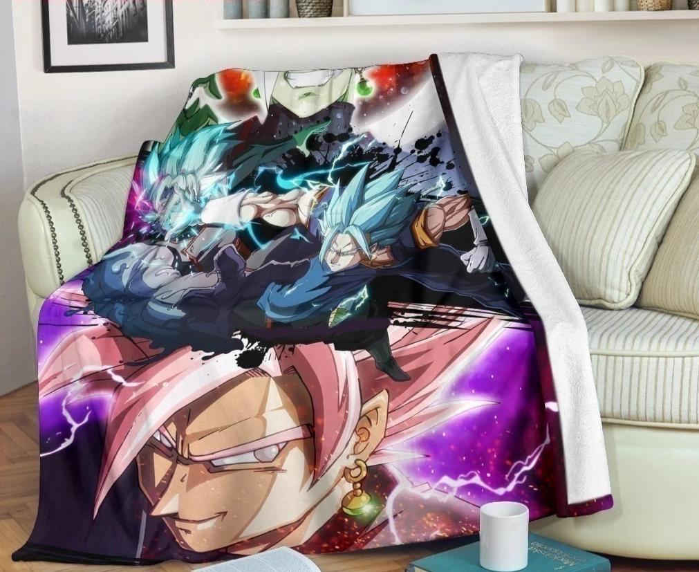 Songoku Dragon Ball Super Saiyan Sherpa Blanket Cozy Blanket Fleece Blanket