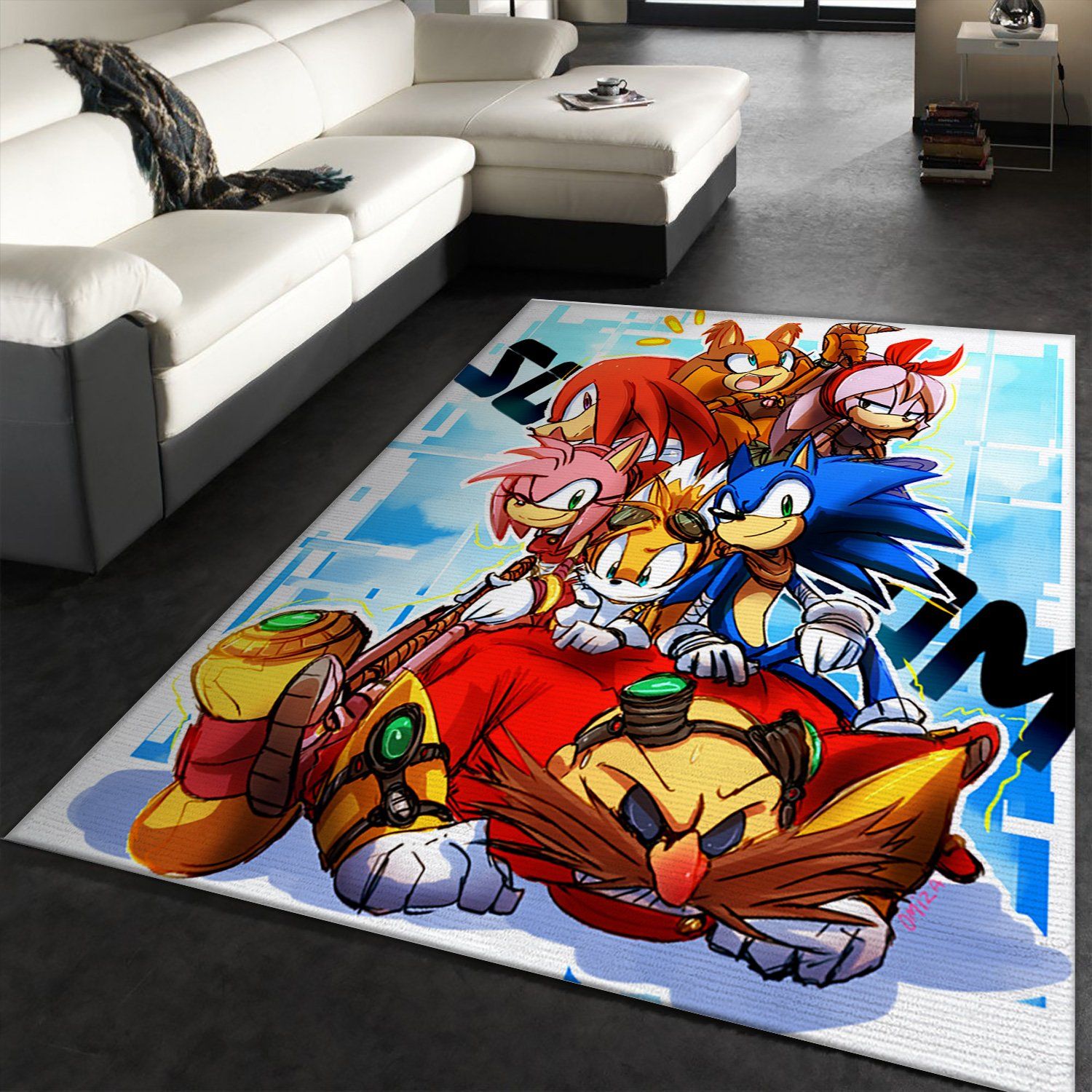 Sonic Boom Rectangle Rug – Custom Size And Printing