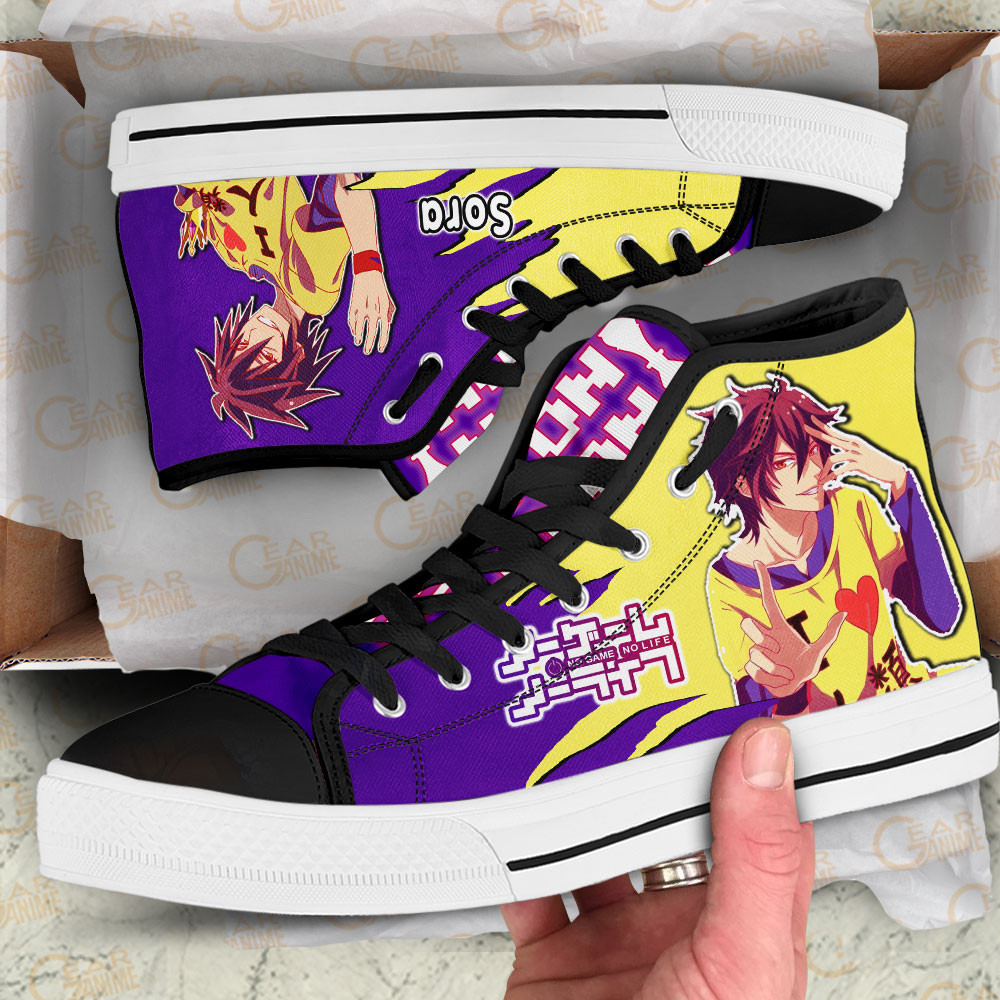 Sora High Top Shoes Custom No Game No Life Anime Sneakers