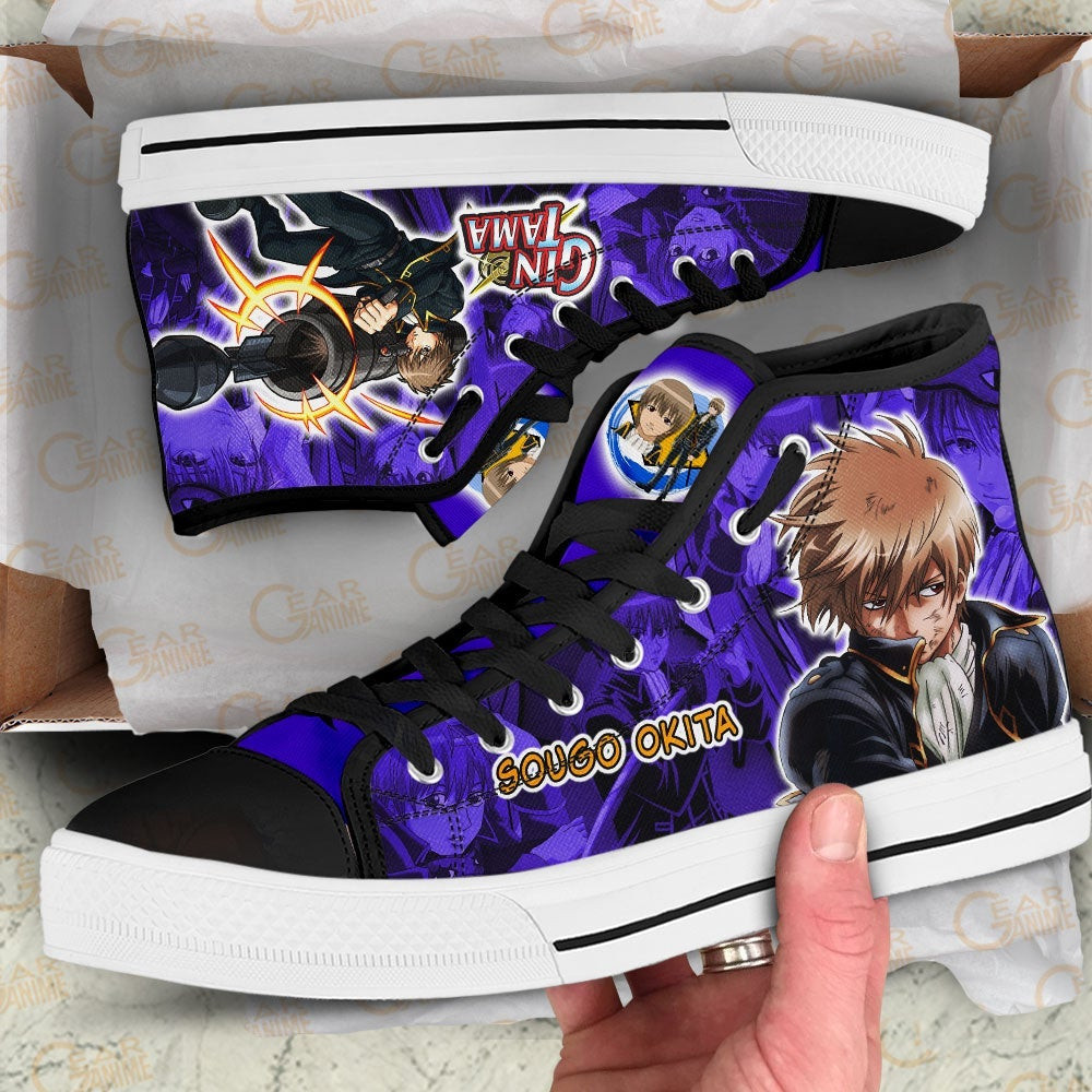 Sougo Okita High Top Shoes Custom Gintama Anime Sneakers