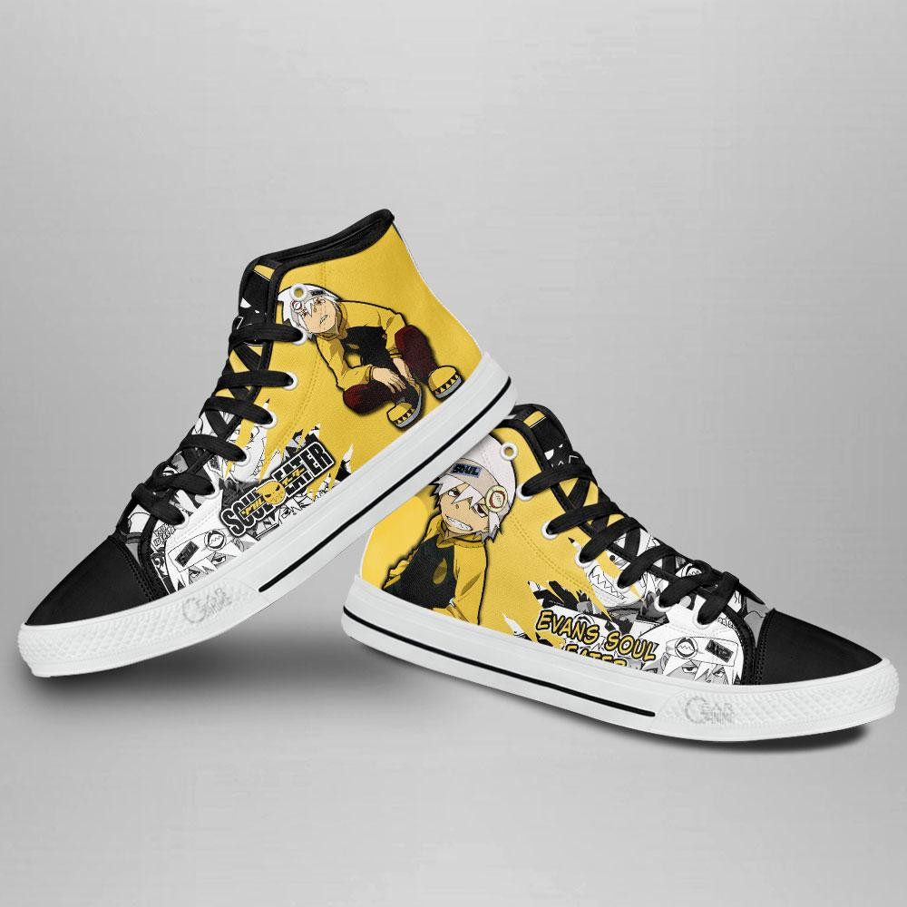 Soul Eater Evans High Top Shoes Custom Manga Anime Soul Eater Sneakers