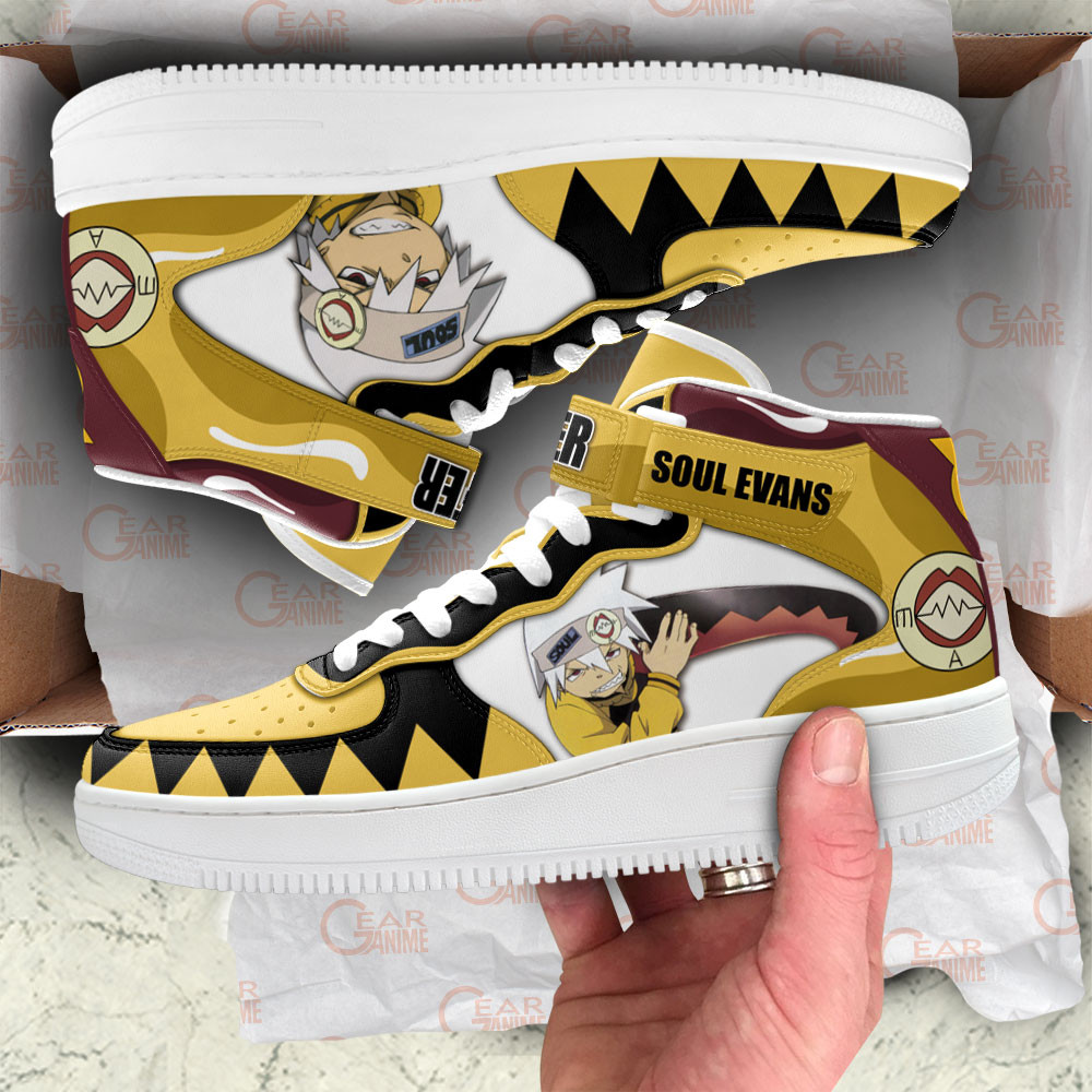 Soul Evans Sneakers Air Mid Custom Soul Eater Anime Shoes