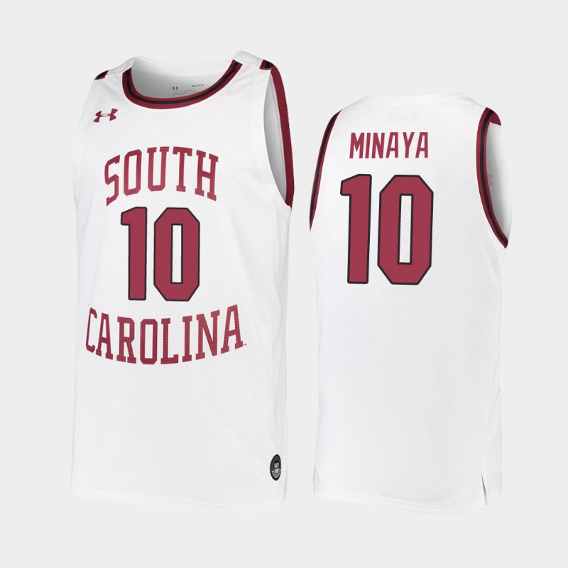 South Carolina Gamecocks Justin Minaya White 2019-20 Men's College Jersey