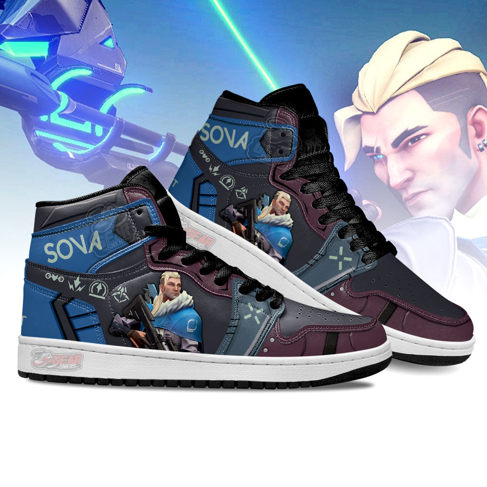 Sova Valorant Agent JD Sneakers Shoes For Gamer, Air Jordan Hightop