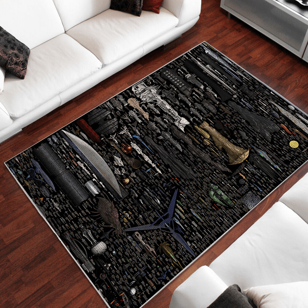 Spaceship Area Rectangle Rug