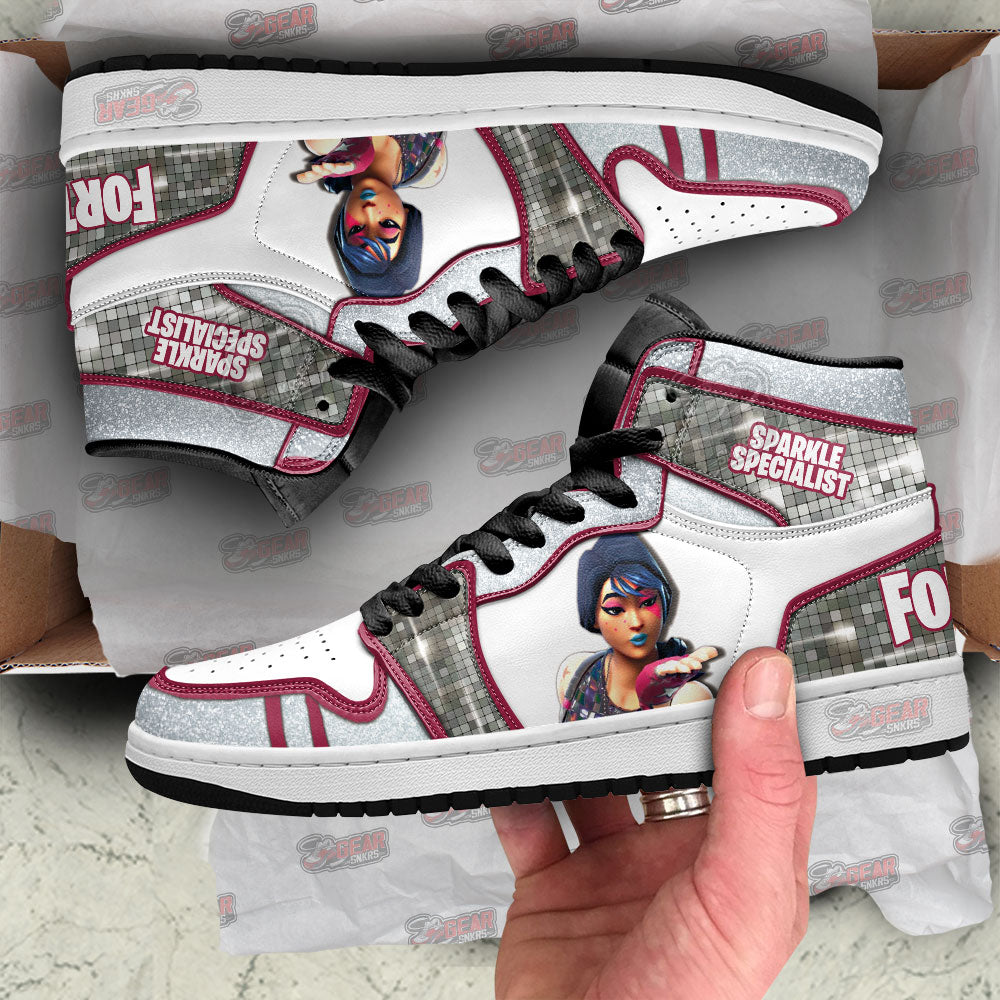 Sparkle Specialist Skin Fortnite JD Sneakers Shoes For Fans, Air Jordan Hightop