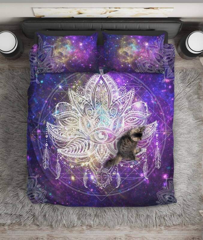 Sparkling Lotus Mandala Art Hop 3D Customized Duvet Cover Bedding Set
